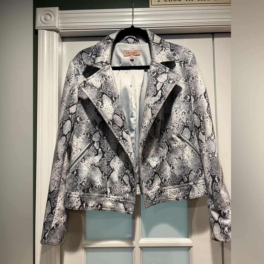 Philosophy jacket with snakeskin print